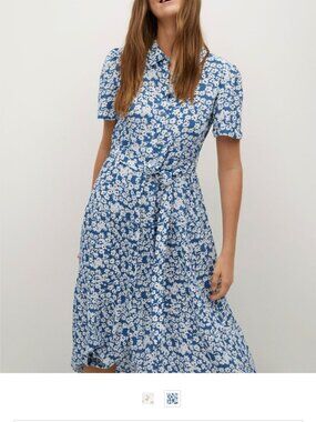 Mango floral shirtdress